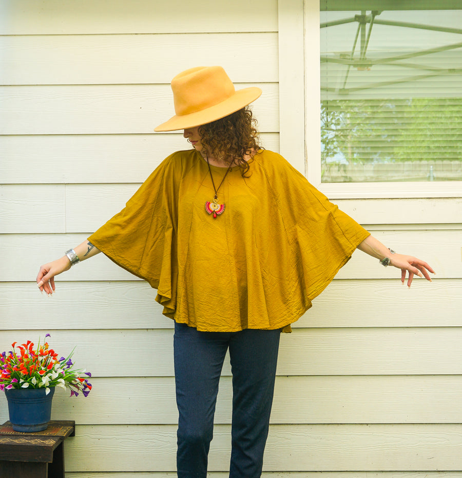 Golden Earth Organic Cotton Gauze Boho Blouse – Flowing Oversized Top