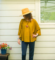 Golden Earth Organic Cotton Gauze Boho Blouse – Flowing Oversized Top