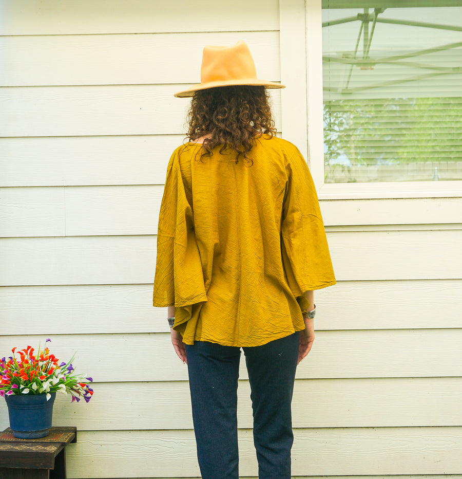 Golden Earth Organic Cotton Gauze Boho Blouse – Flowing Oversized Top