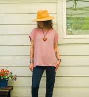Everyday Cloud Top – Organic Double Gauze Cotton Blouse | Dusty Rose