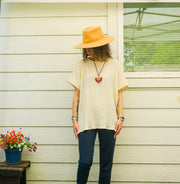 Ivory Double Gauze Flow Top