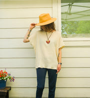 Ivory Double Gauze Flow Top