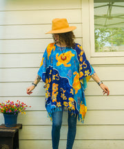 Ocean Hibiscus Honu Hawaiian Kaftan Blouse