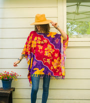 Hibiscus Honu Hawaiian Kaftan Blouse