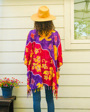 Hibiscus Honu Hawaiian Kaftan Blouse
