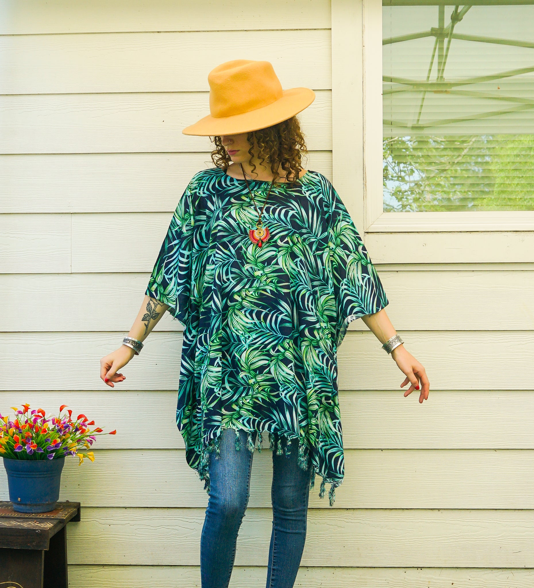 Rainforest Tropical Kaftan Blouse