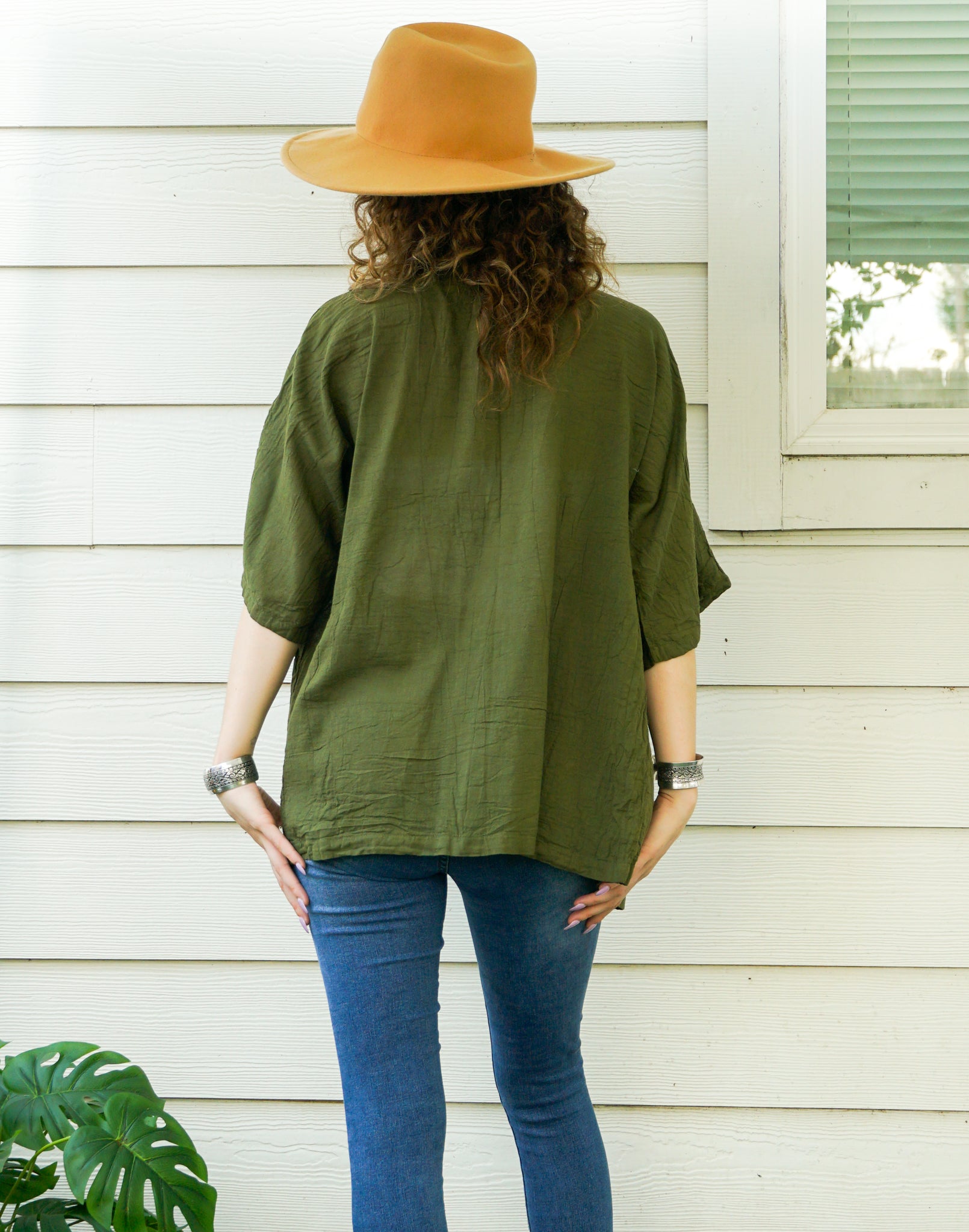 Olive Green Gauze Cardigan