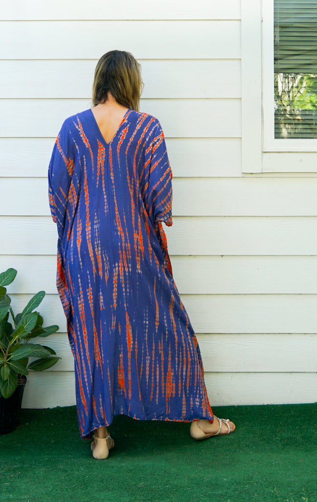 Sunset Flame Tie-Dye Kaftan
