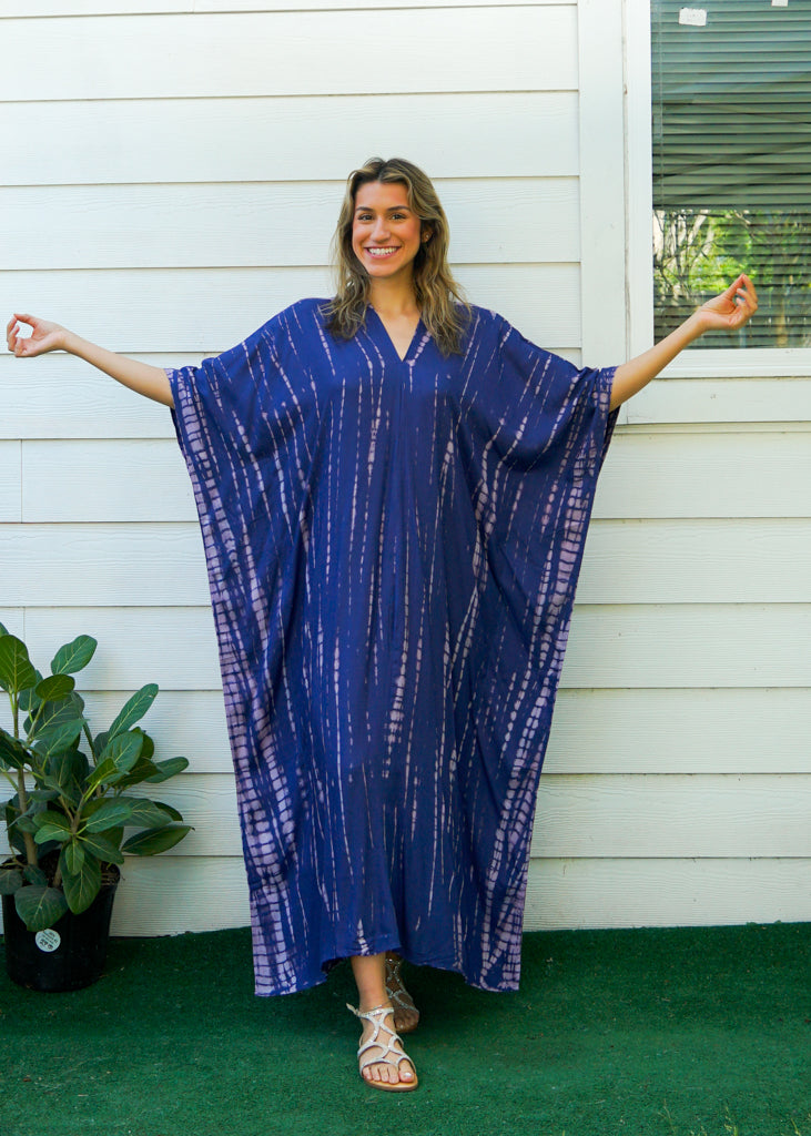 Midnight Indigo Tie-Dye Kaftan