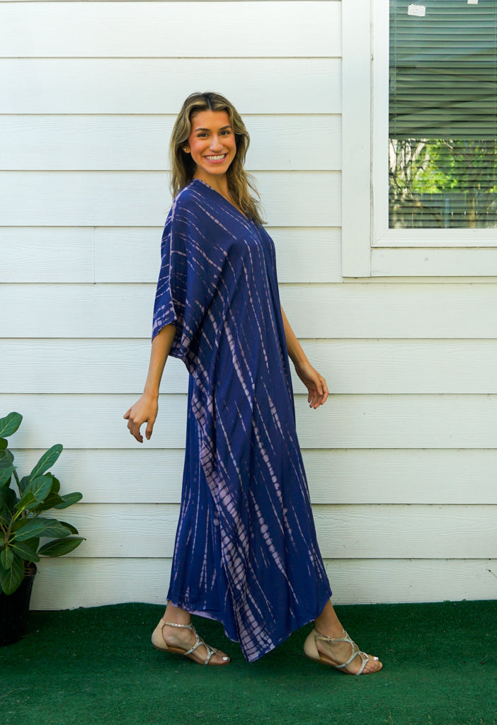 Midnight Indigo Tie-Dye Kaftan