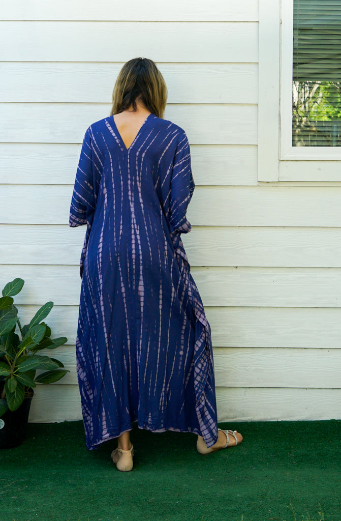 Midnight Indigo Tie-Dye Kaftan