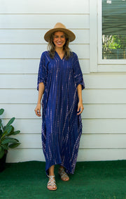 Midnight Indigo Tie-Dye Kaftan