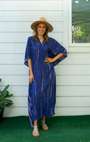 Midnight Indigo Tie-Dye Kaftan