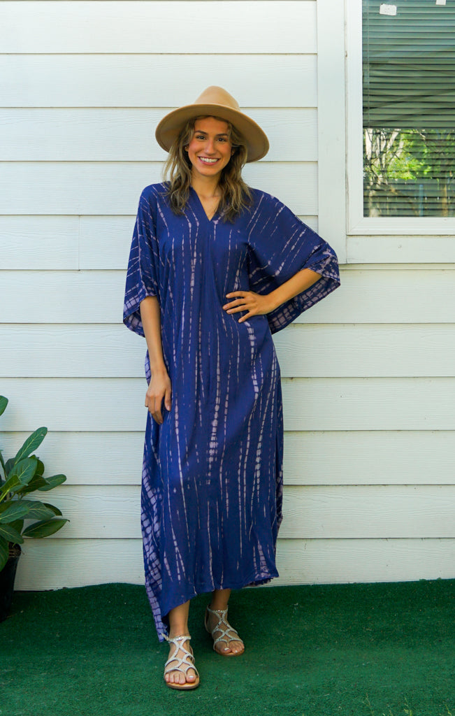 Midnight Indigo Tie-Dye Kaftan