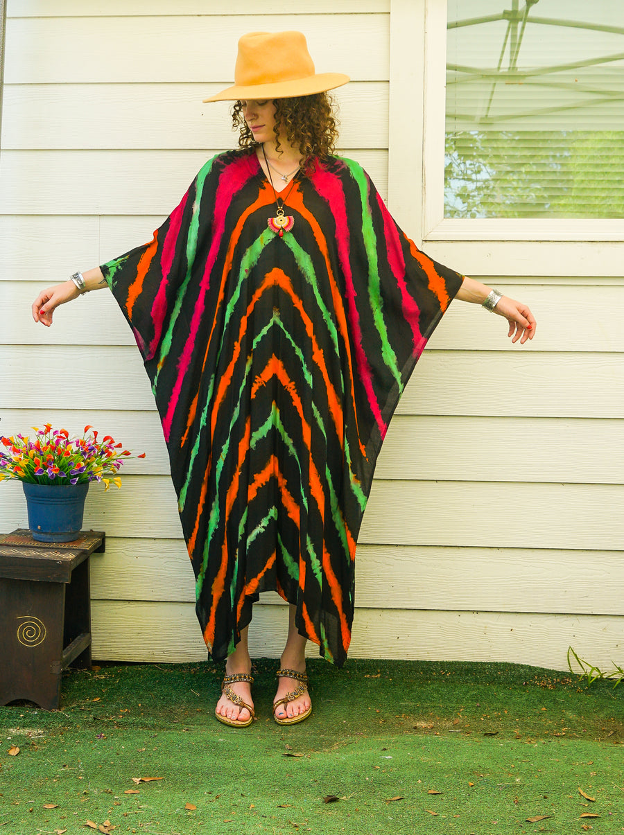 Wild Ember Hand-Dyed Kaftan Dress