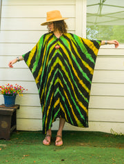 Jungle Flame Hand-Dyed Kaftan Dress