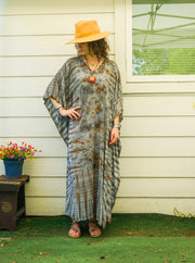 Earth Mist Tie-Dye Kaftan Dress