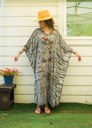 Earth Mist Tie-Dye Kaftan Dress