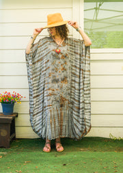 Earth Mist Tie-Dye Kaftan Dress