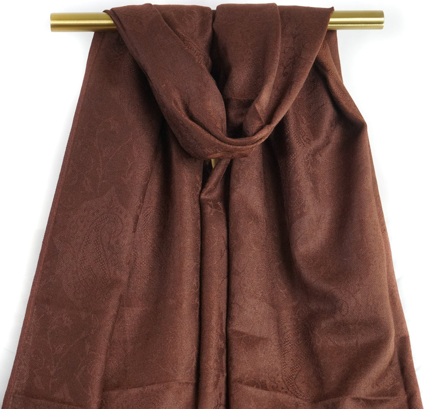 Brown Royal Paisley Pashmina Scarf Bohemian Shawl