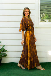 Sunlit Earth Maxi Tie Dye Tiered Dress