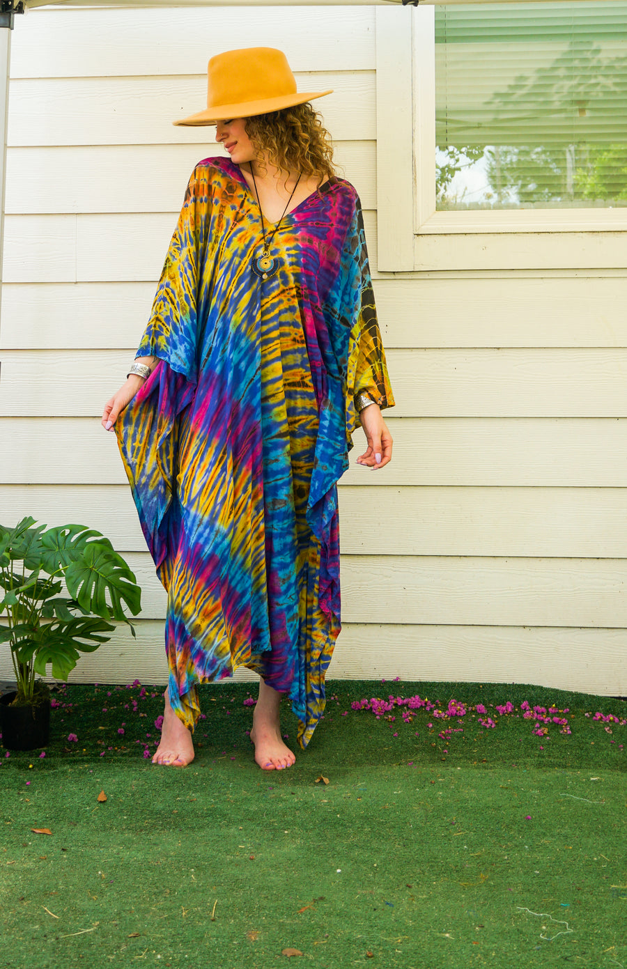 Rainbow Horizon Tie-Dye Kaftan