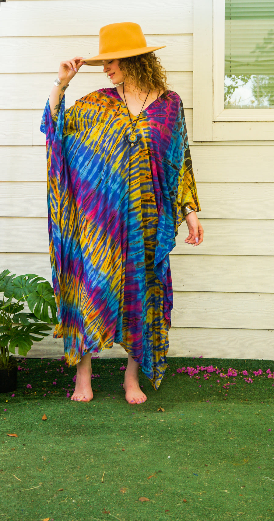 Rainbow Horizon Tie-Dye Kaftan