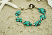Turquoise Sea Turtle Beaded Bracelet