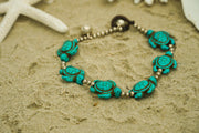 Turquoise Sea Turtle Beaded Bracelet