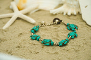 Turquoise Sea Turtle Beaded Bracelet