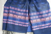 Navy Blue Elephant Charm Pashmina Scarf Bohemian Shawl