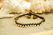 Ivory Beaded Bracelet with Brass Accents