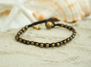 Minimal Brass Beaded Bracelet