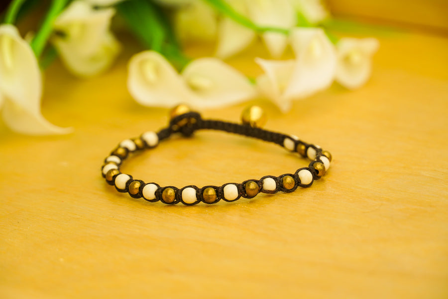 Ivory & Gold Beaded Bracelet | Minimal Everyday Boho