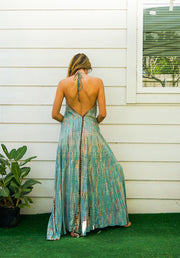 Ocean Mist Hand Dyed Goddess Boho Maxi Dress