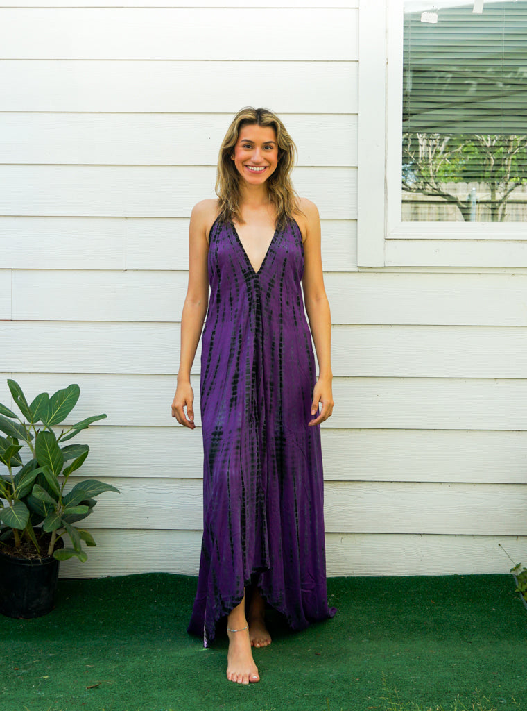 Midnight Amethyst Tie Dye Maxi Dress