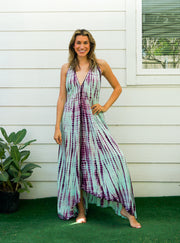 Mint Plum Breeze Tie Dye Maxi Dress