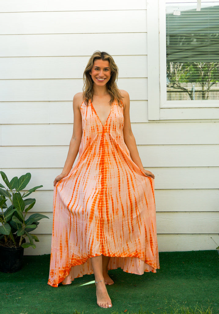 Sunset Glow Tie Dye Maxi Dress