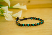 Turquoise & Gold Beaded Bracelet
