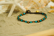 Turquoise & Gold Beaded Bracelet