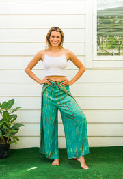 P9840- Shibori Tie Dye Palazzo Wrap Pants
