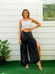 Golden Peacock Palazzo Wrap Pants