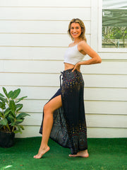 Golden Peacock Palazzo Wrap Pants