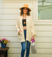 Natural Double Gauze Drift Cardigan