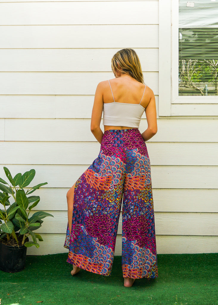 Peacock Jewel Palazzo Wrap Pants