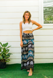 Elephant Parade Palazzo Wrap Pants