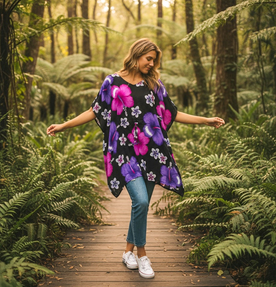 Orchid Floral Kaftan Top