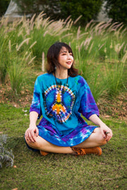 Peace & Harmony Hand Dyed Boho Cotton Dress with Pockets