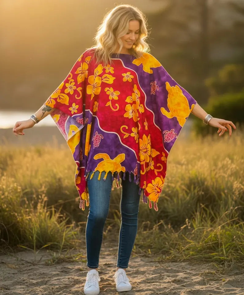 Hibiscus Honu Hawaiian Kaftan