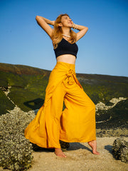 Mustard Yellow Palazzo Wrap Pants